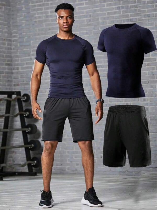 Men’s Quick-Dry Gym Set – Workout T-Shirt & Shorts for Fitness & Training